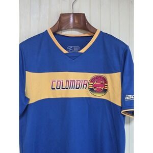 Colombia Soccer Shirt Mens Medium Blue Gold Number 10 AM Jersey Top Football‎